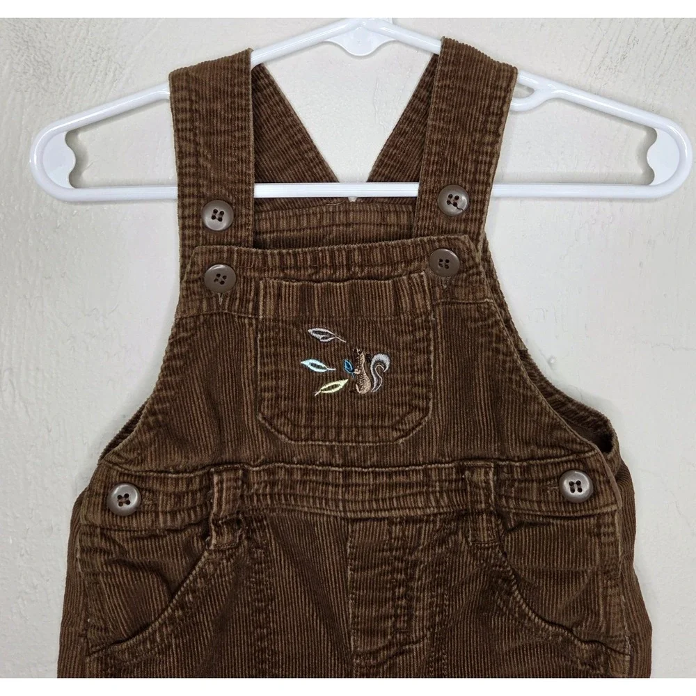Vintage Brown Corduroy Overalls Winnie The Pooh Infant 3-6 Months Disney Baby